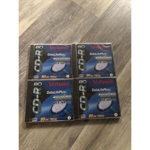 Verbatim 700MB 80 Min CD-R Disc 1X - 16X Speed  3 Pack. Sealed